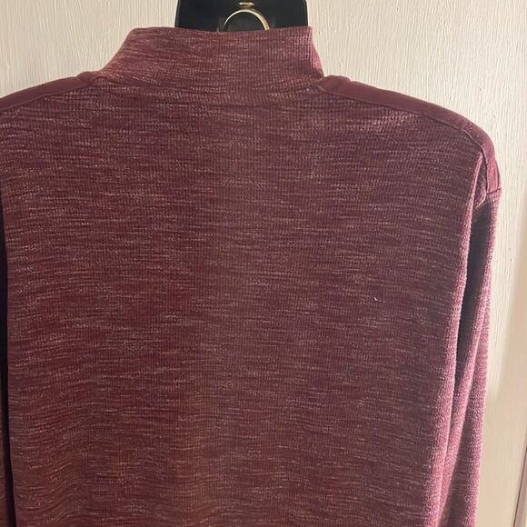 XL Ike Behar Chile Garnet over-dye long sleeve 1/4 zip pullover sweater - Picture 8 of 13